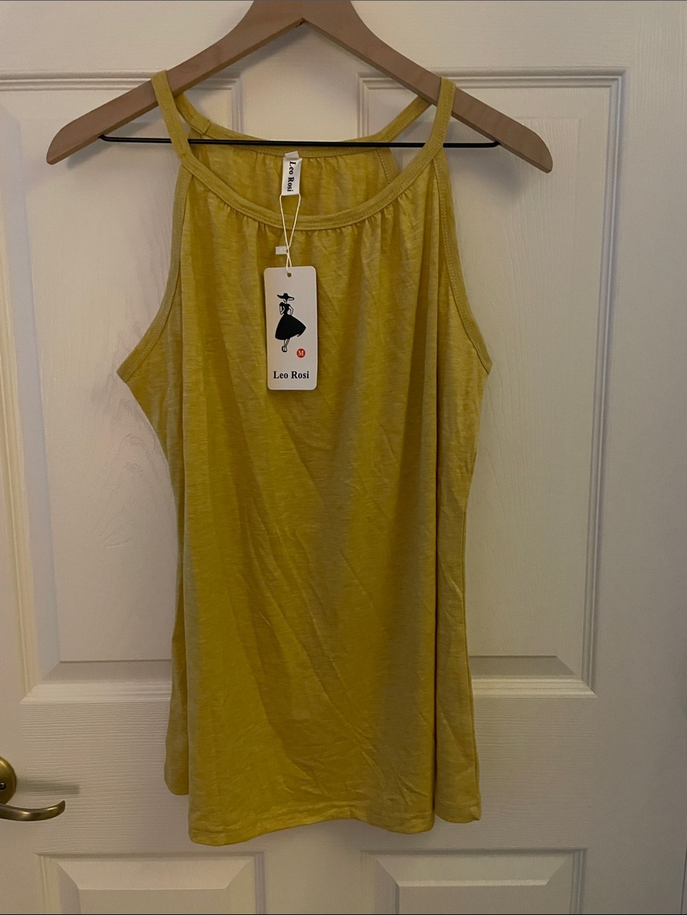 Leo Rosi Mustard Yellow Halter Tank Top, M